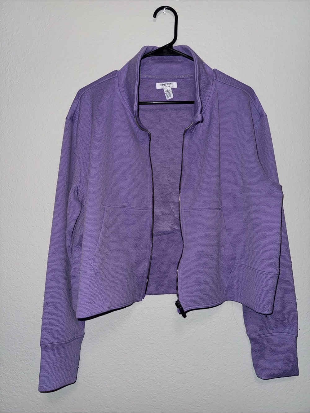 Nine West Lavender Zip Jacket with Front Pockets